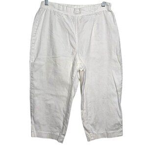 Croft & Barrow Womens White Capris Pants Stretch Size M Cotton Blend
